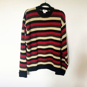 J.Crew wool striped crewneck sweater men’s large tall tan black red